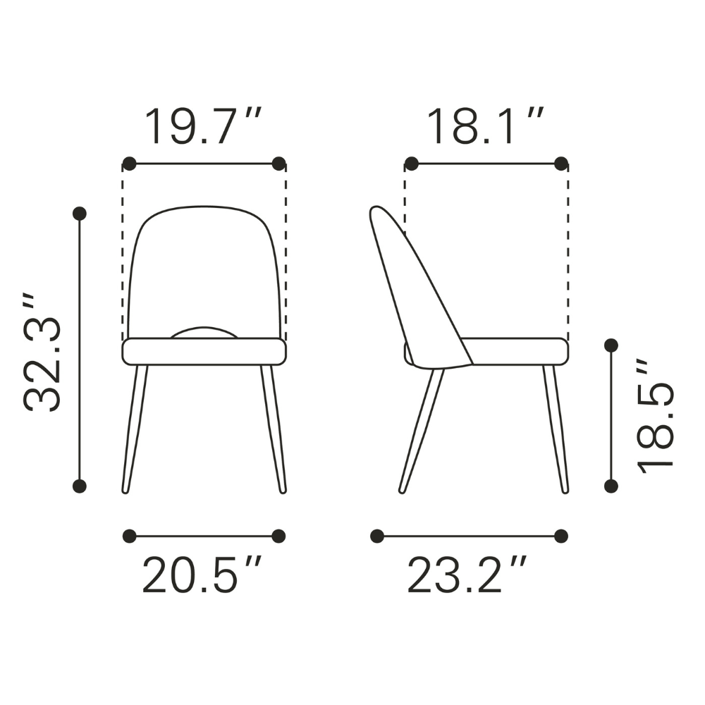 Teddy Dining Chair Ivory - Set of 2