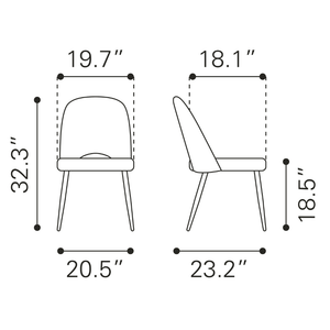Teddy Dining Chair Ivory - Set of 2
