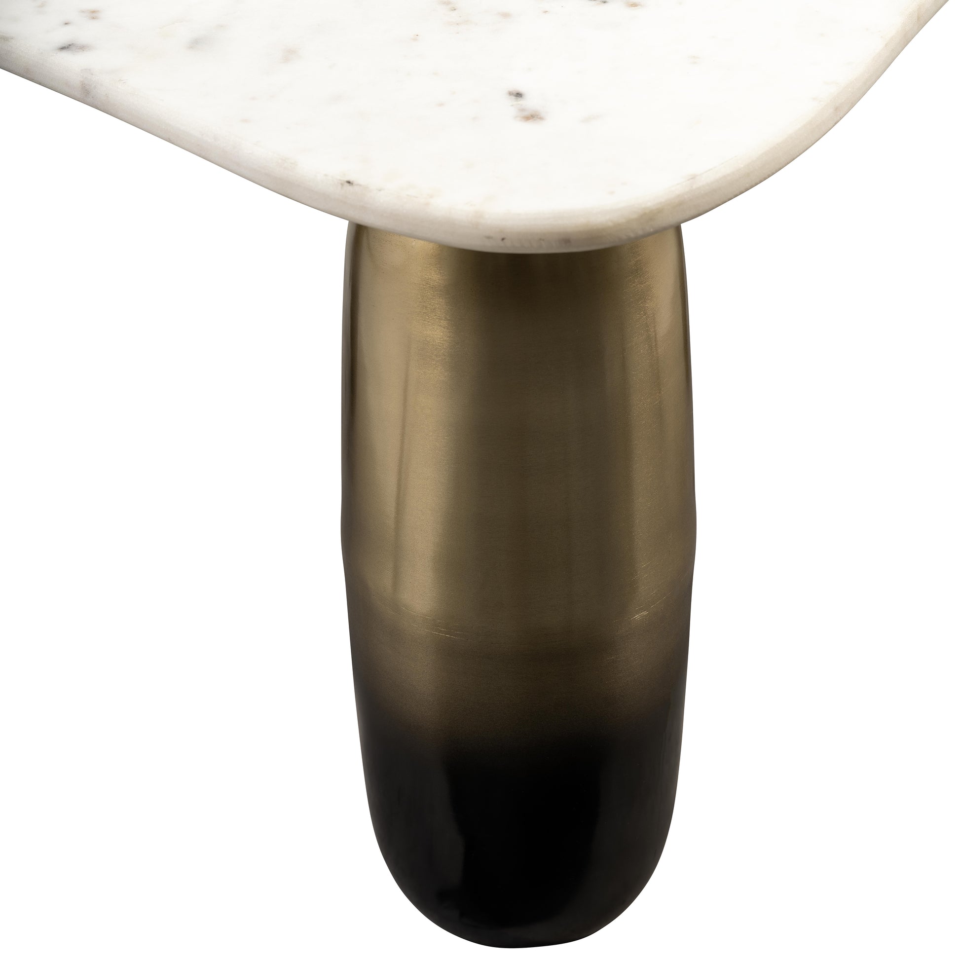 Marble/metal, 30"dx16"h Coffee Table, Wht/gld - Elite Maison