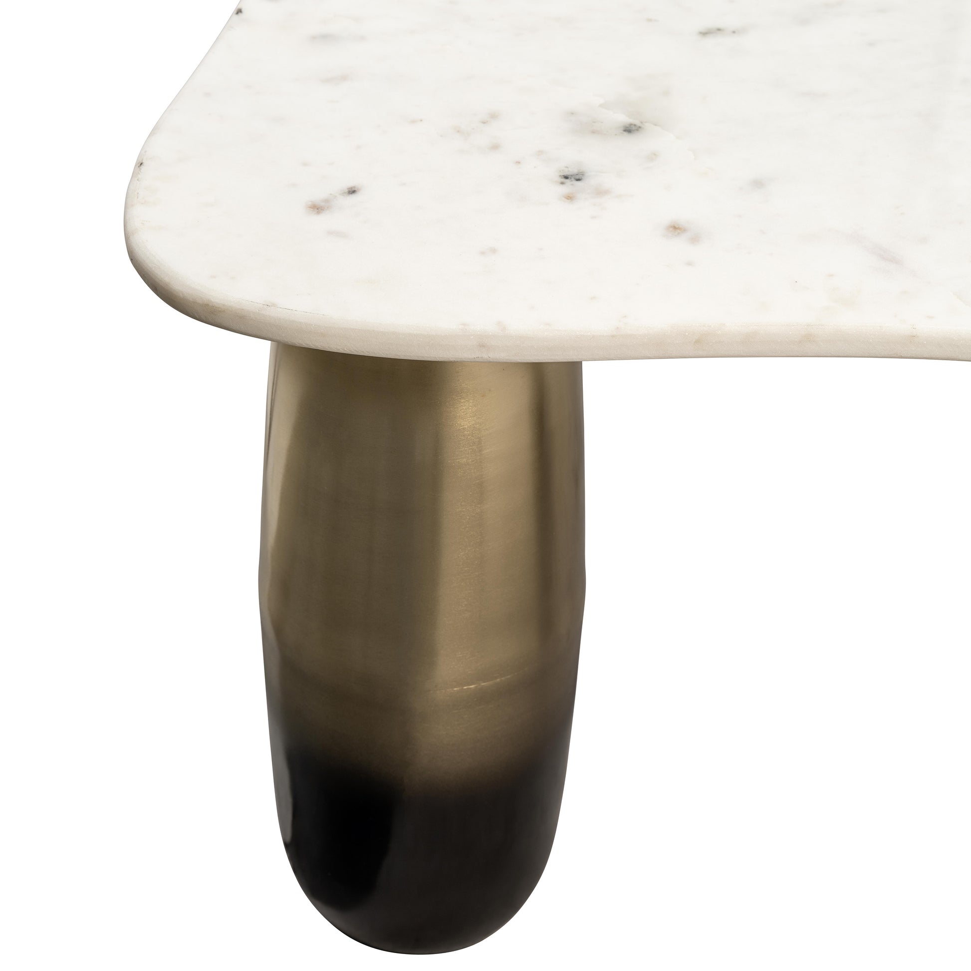 Marble/metal, 30"dx16"h Coffee Table, Wht/gld - Elite Maison