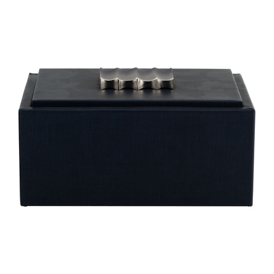 10x8", Wood-leather Box, Blue/ombre - Elite Maison