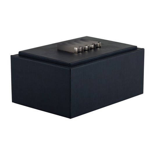 10x8", Wood-leather Box, Blue/ombre - Elite Maison