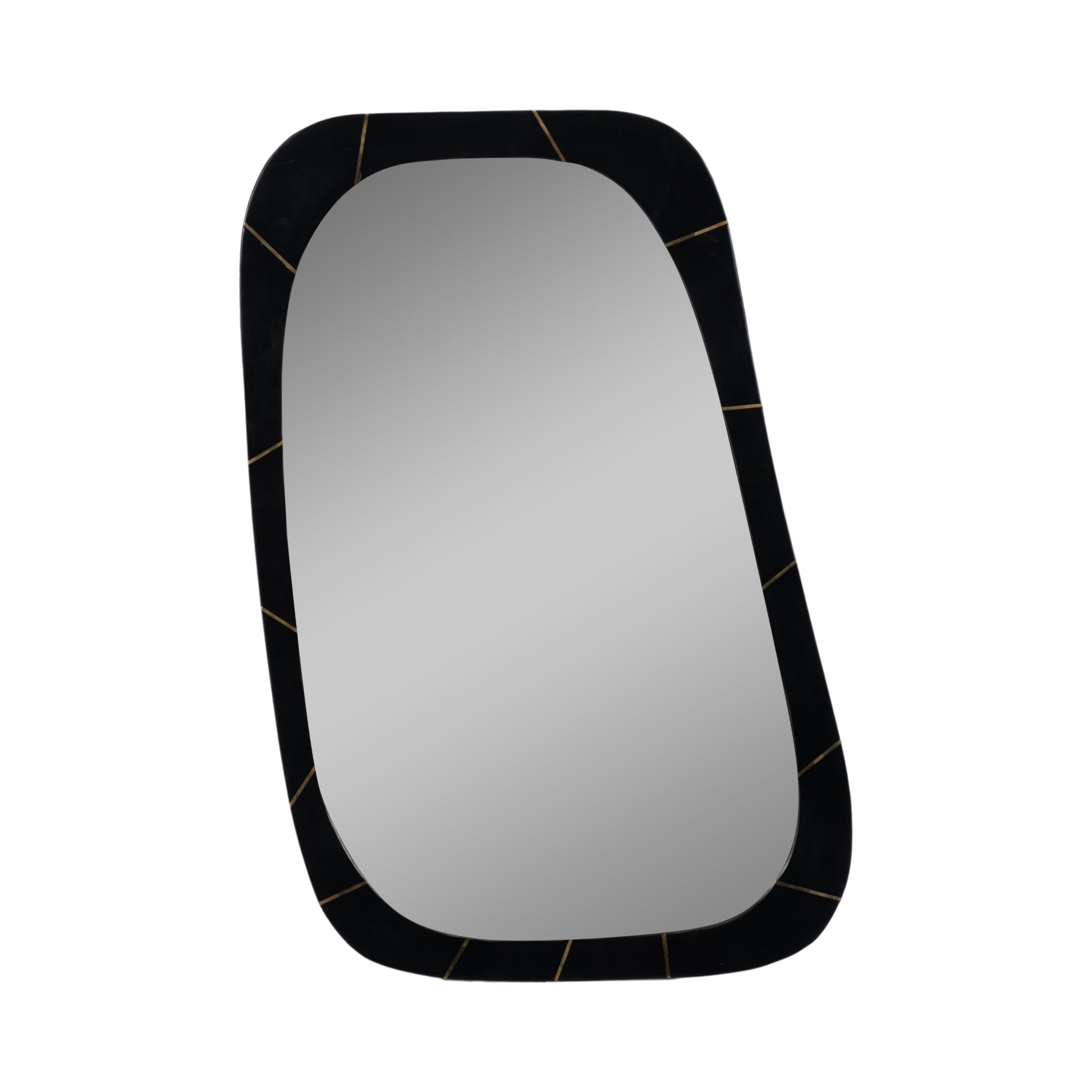 Resin,36x21,brass Inlay Mirror,black