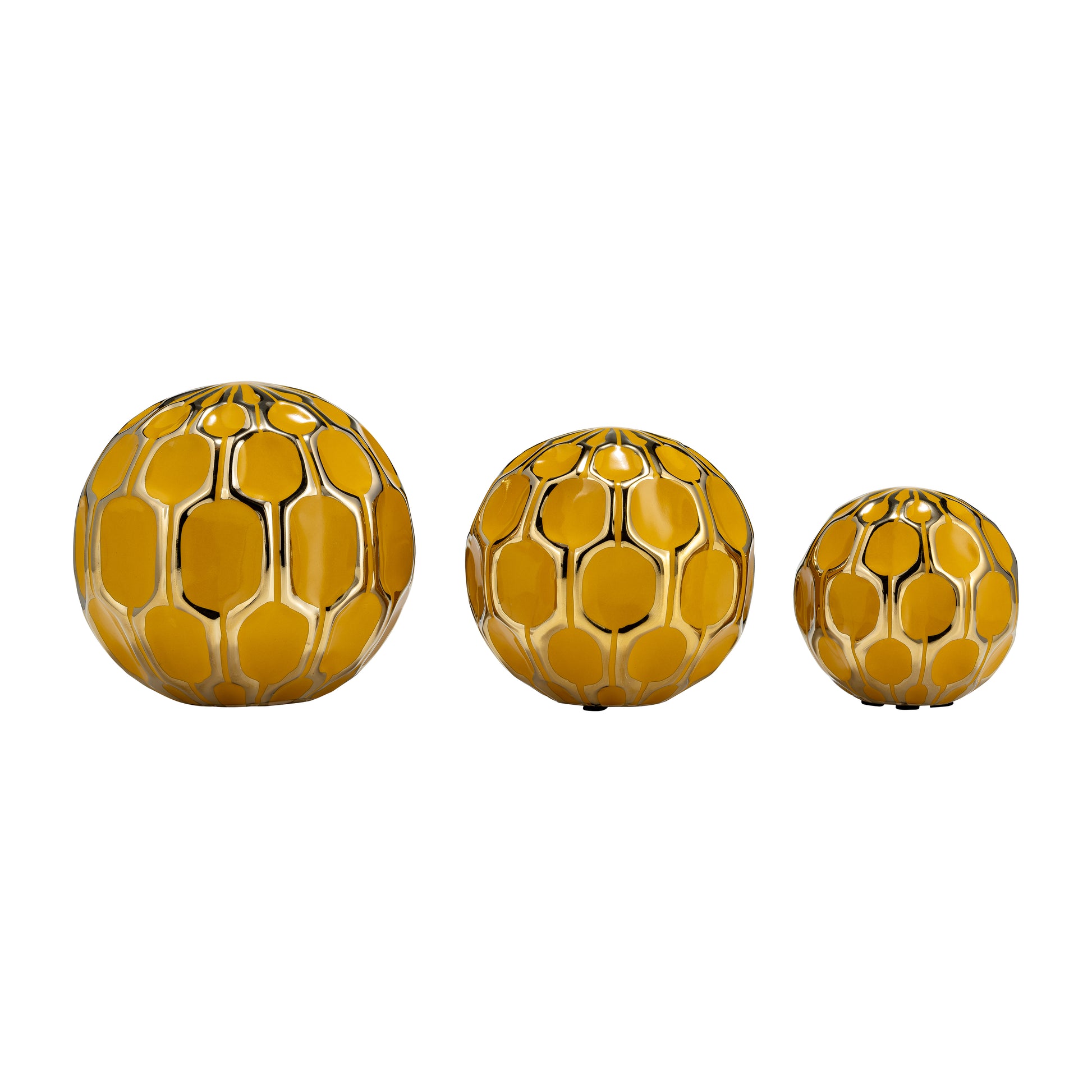 Cer S/3 4/5/6" Orbs, Honey/gold - Elite Maison