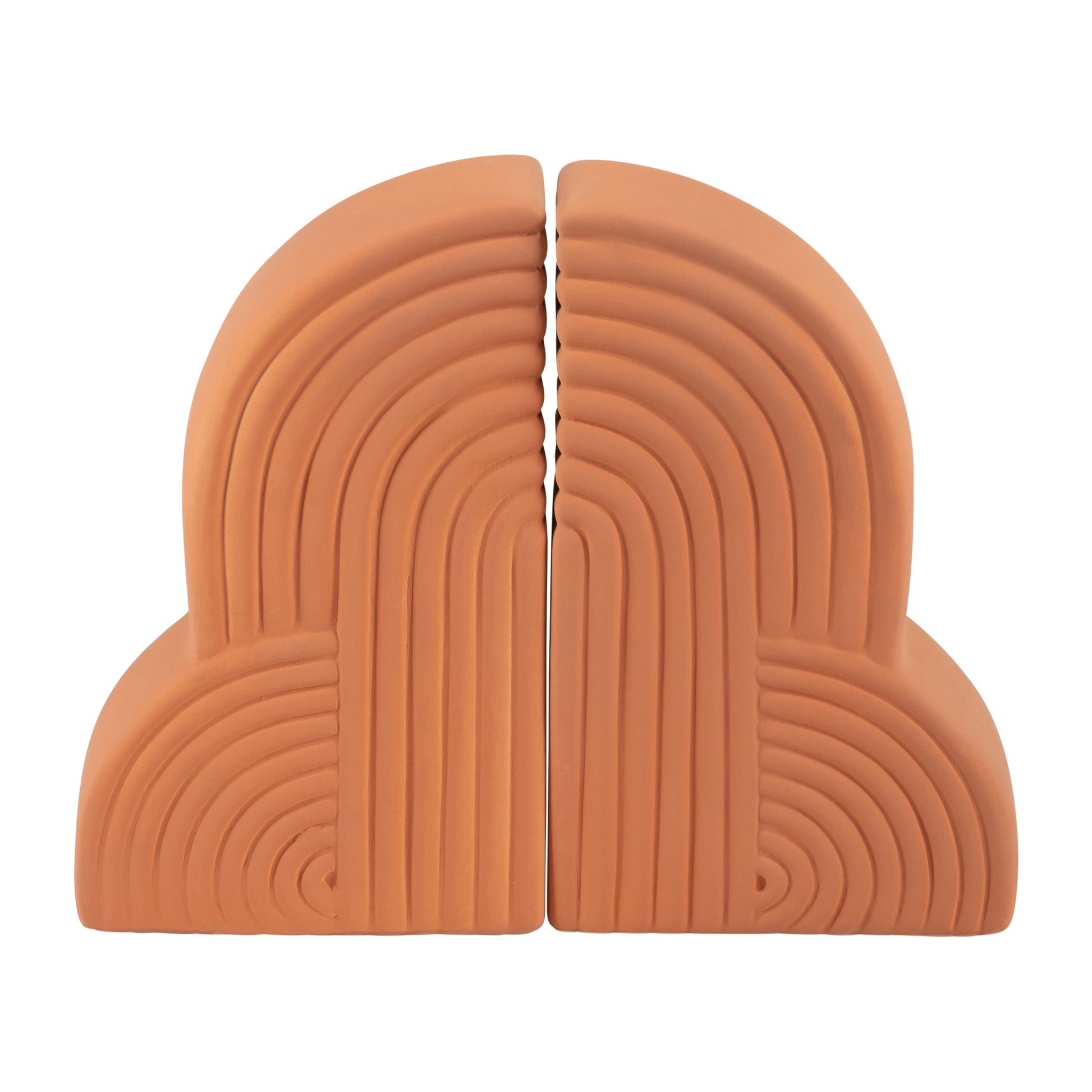 Cer, S/2 13x10" Arches Bookends, Terracotta - Elite Maison