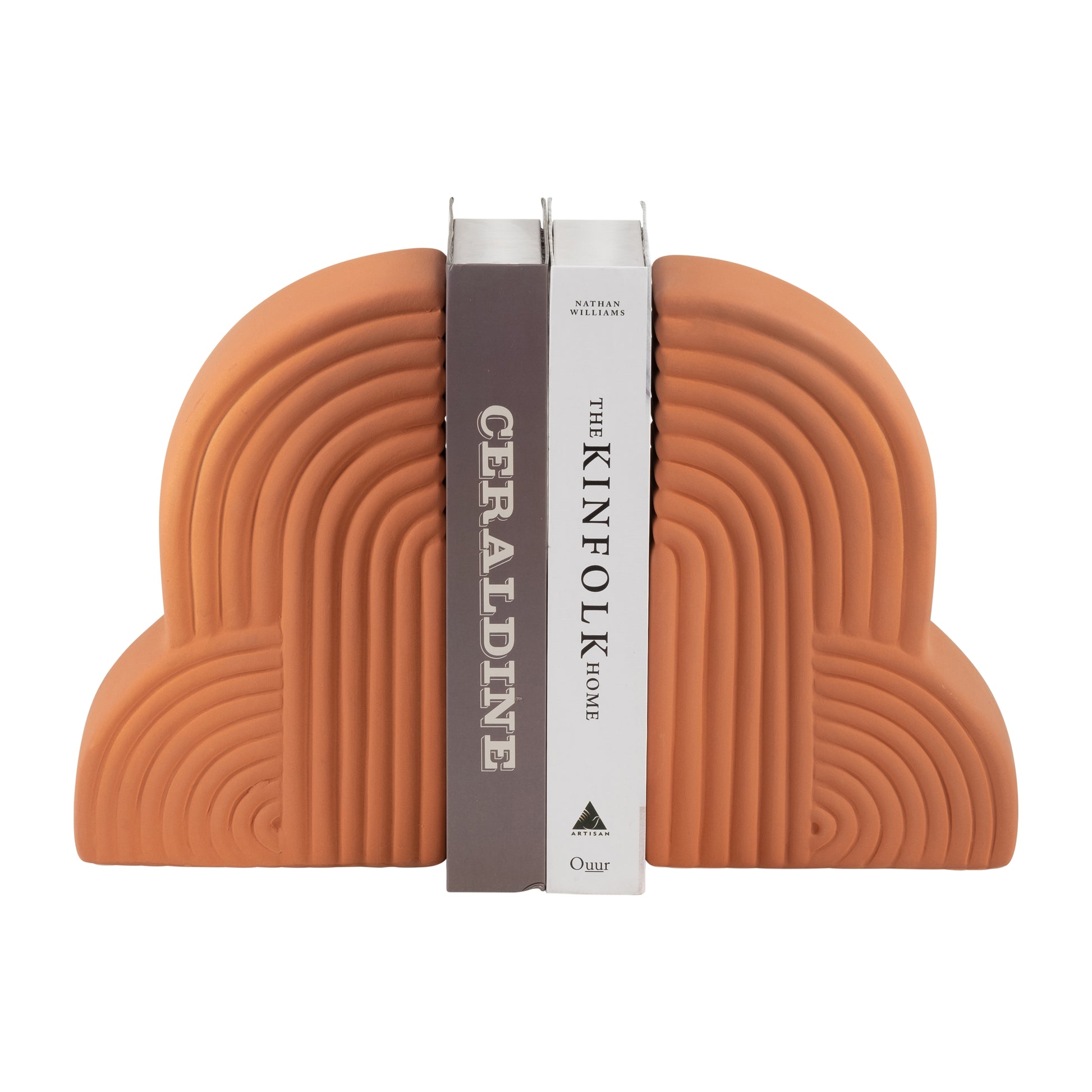 Cer, S/2 13x10" Arches Bookends, Terracotta - Elite Maison