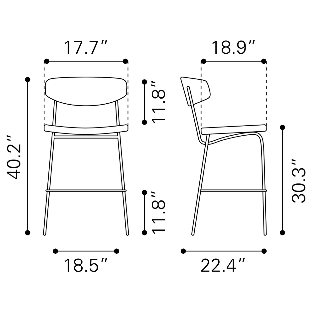 Charon Barstool Vintage Brown - Set of 2