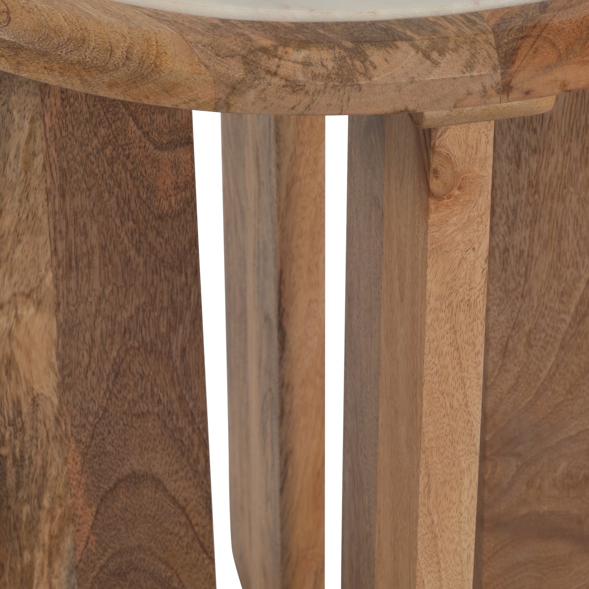 Wood/mrble,22"asymmetrical Sidetable,natural,kd - Elite Maison