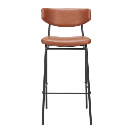 Vintage brown Charon barstools from Zuo, set of 2, featuring sleek design and sturdy construction for modern interiors.