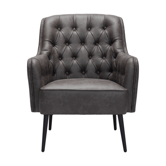 Vintage black Tasmania accent chair by Zuo with modern industrial design and sculptural seating for contemporary interiors.