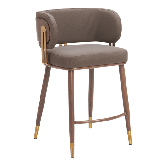 Brew Counter Stool Brown & Walnut - Elite Maison