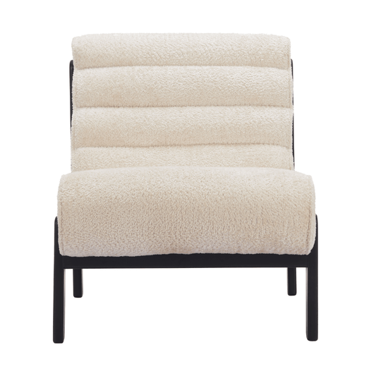 Beige Zuo Maki Accent Chair with sculptural modern fabric design, showcasing a stylish armchair with curved, contemporary lines.