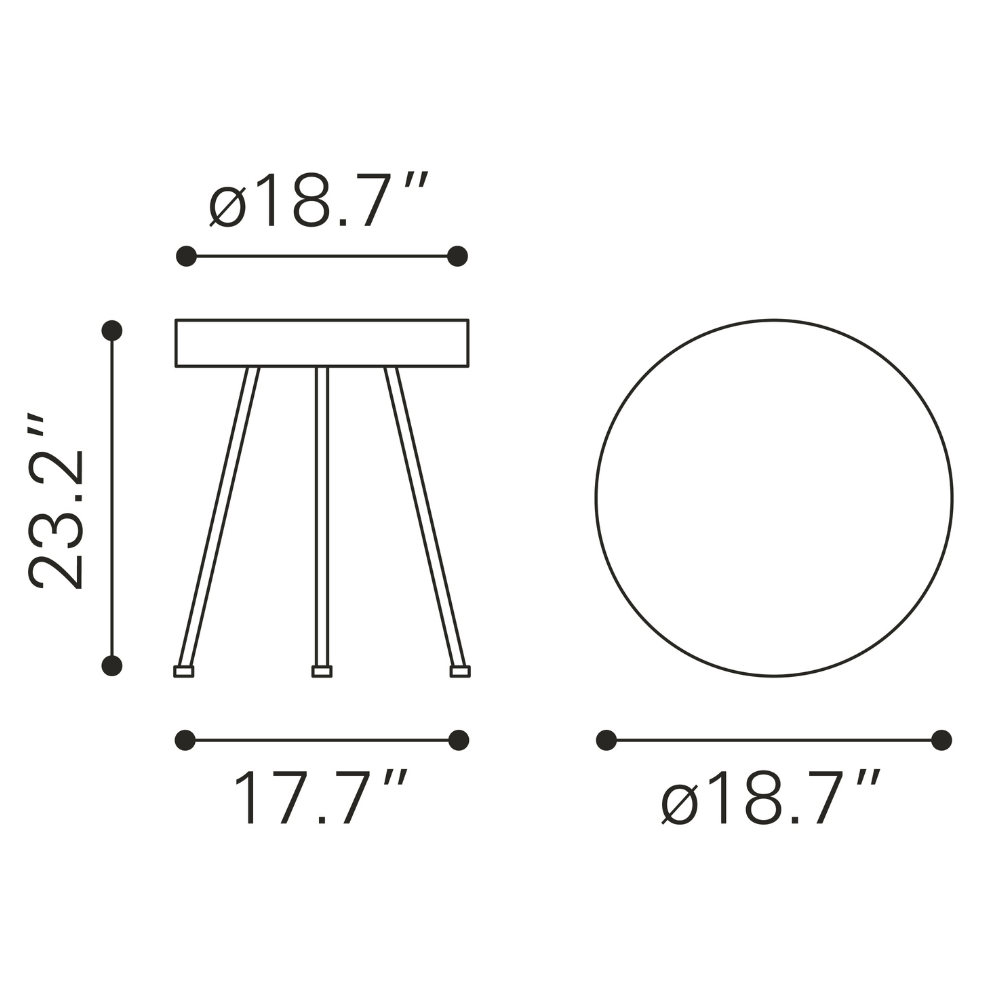 Stuart Side Table Natural - Elite Maison