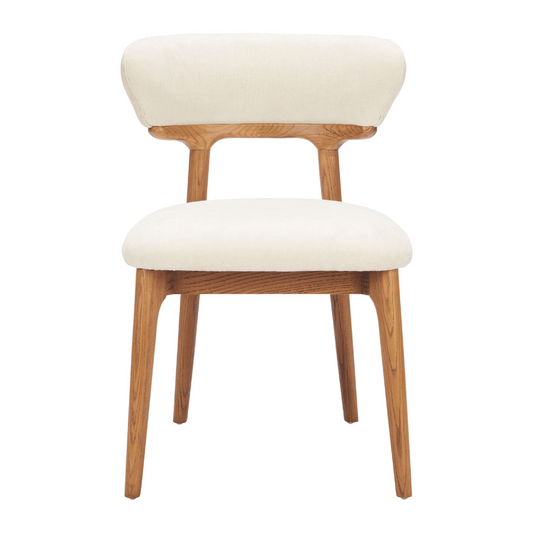 Cedar Dining Chair White & Walnut - Elite Maison