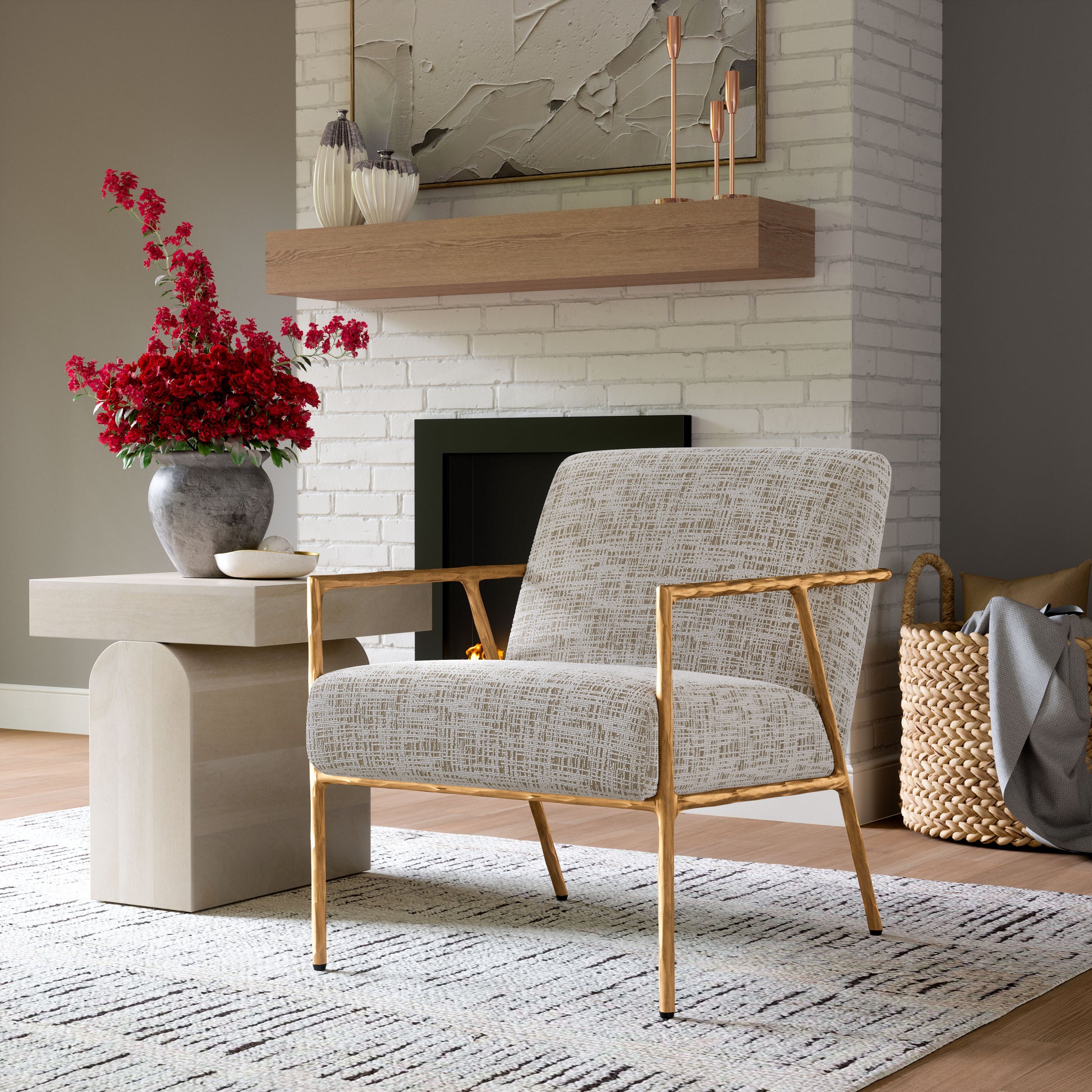 Norrebro Accent Chair Beige Frost - Elite Maison