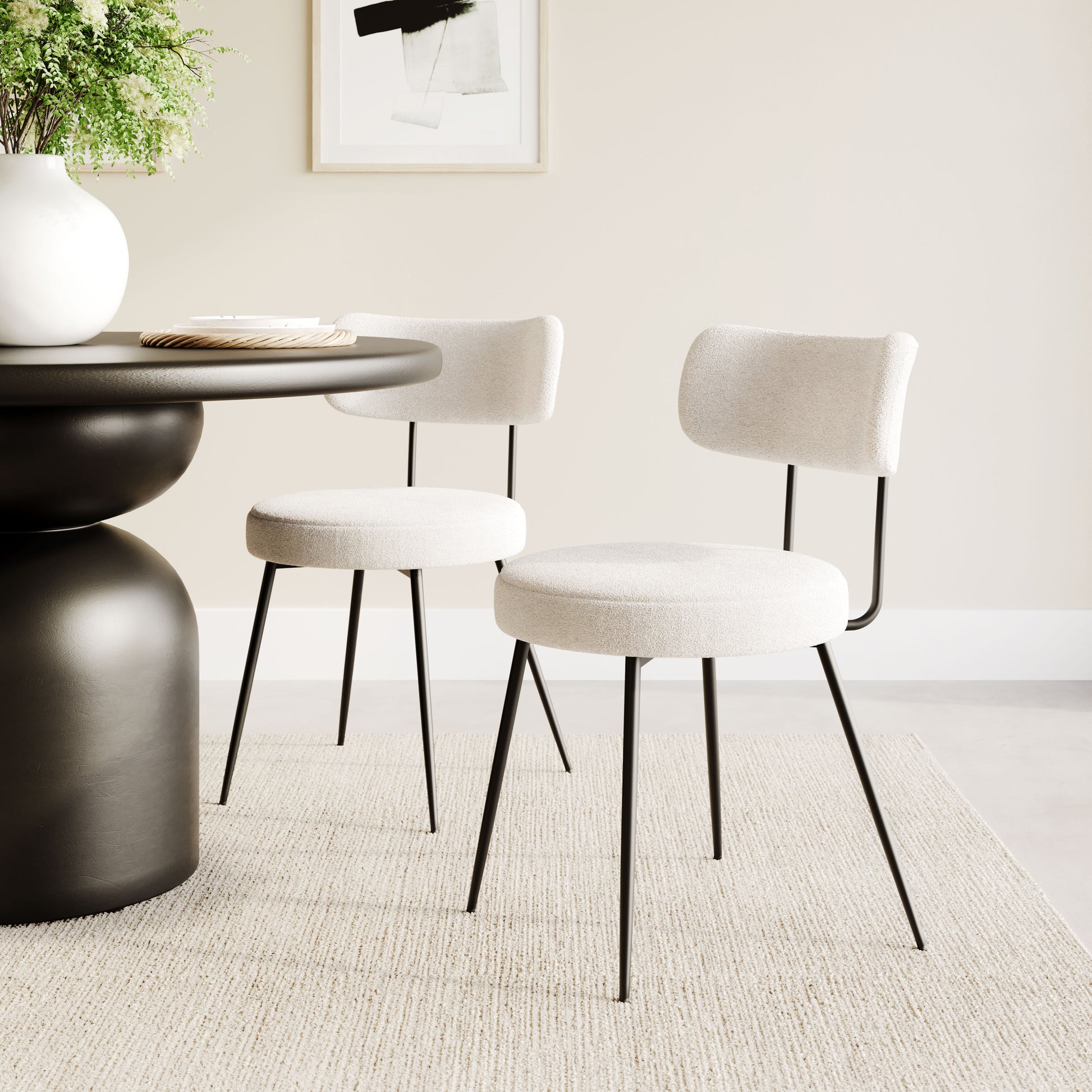 Blanca Dining Chair Ivory - Set of 2 - Elite Maison