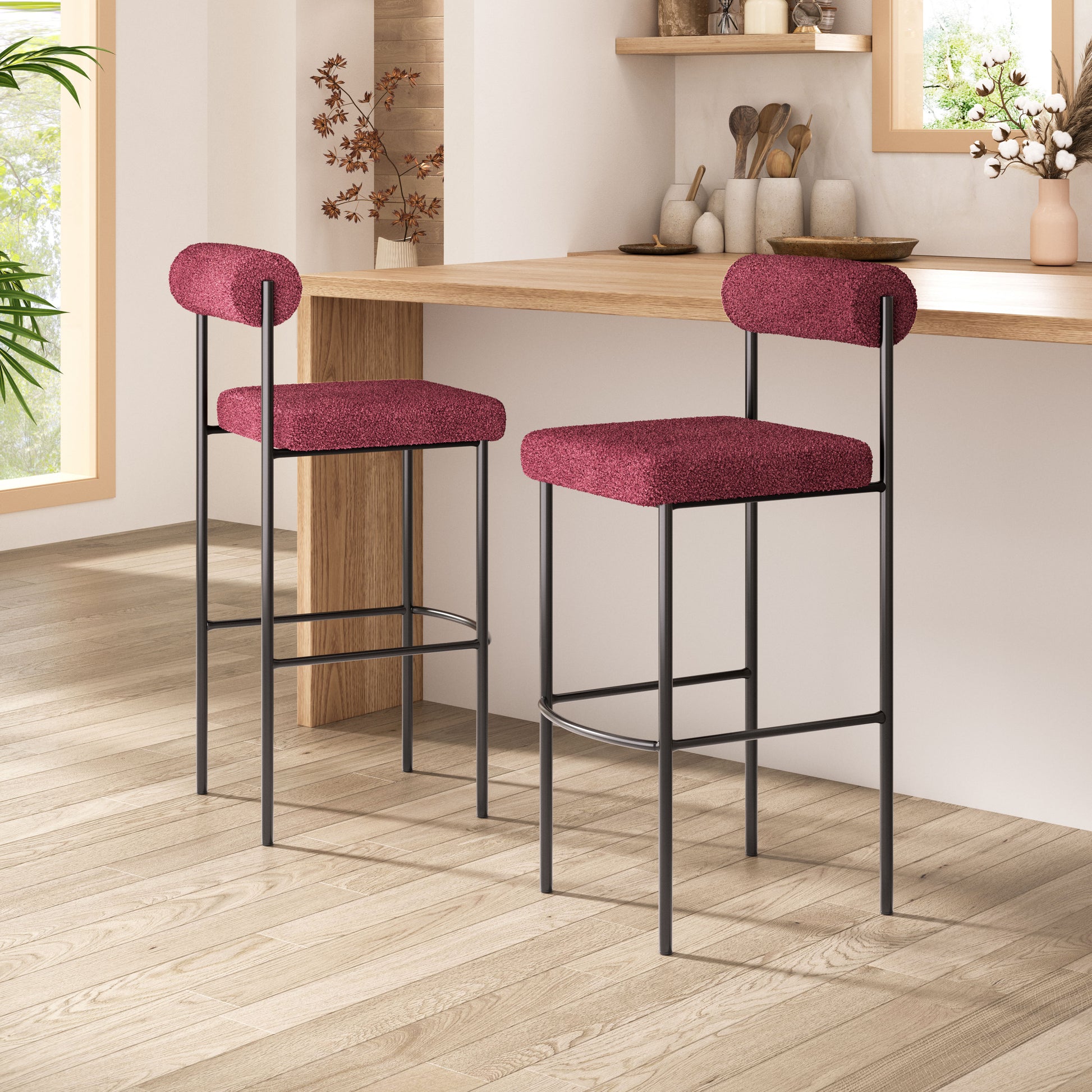 Livorno Barstool Red & Bronze - Set of 2