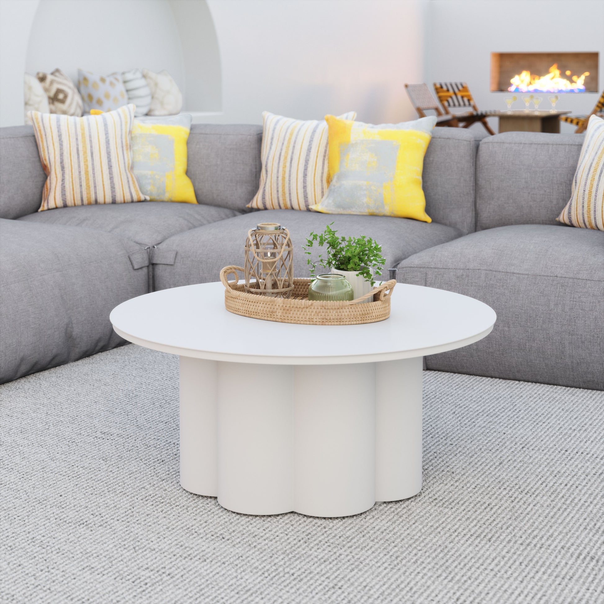 Palmier Coffee Table White - Elite Maison