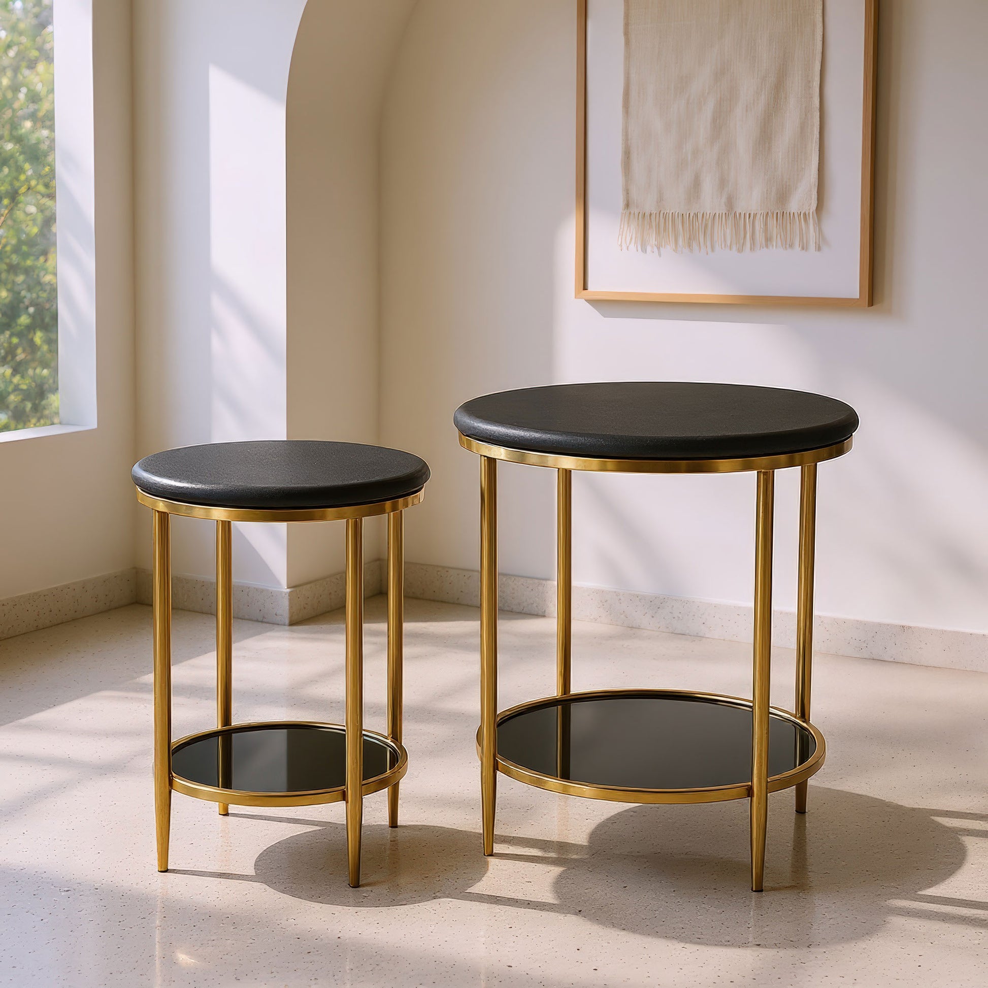 Koper Coffee Table Set Black - Elite Maison