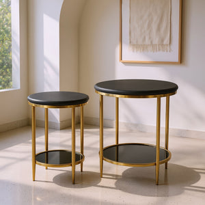 Koper Coffee Table Set Black - Elite Maison