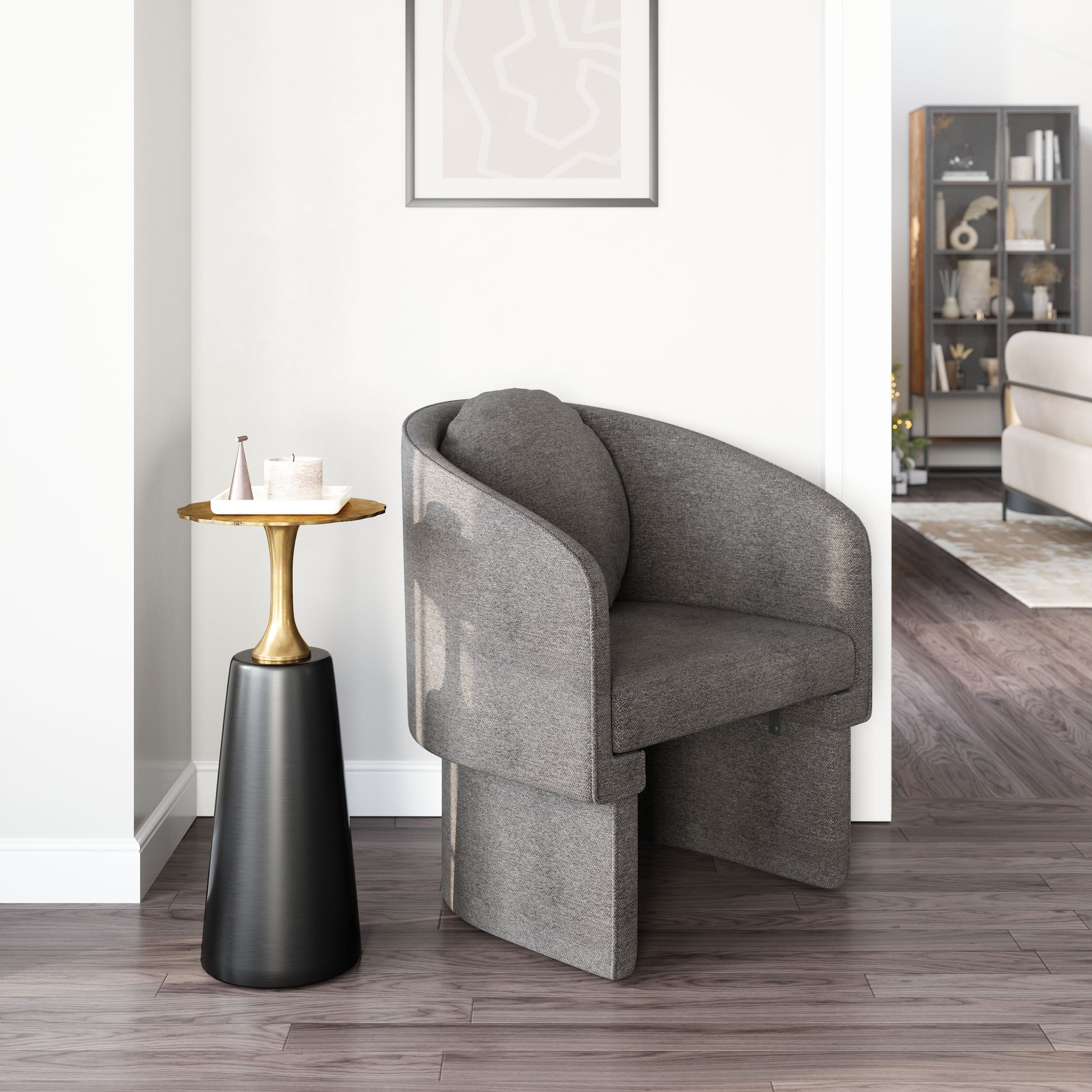 Olya Accent Chair Truffle Gray - Elite Maison