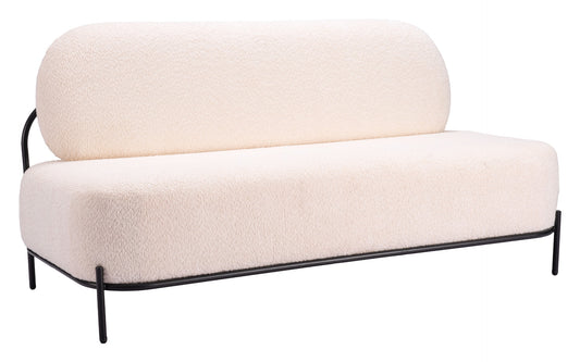 Zuo Arendal Sofa in Vanilla, featuring a modern design with plush cushions and sleek lines in a cozy living room setting.