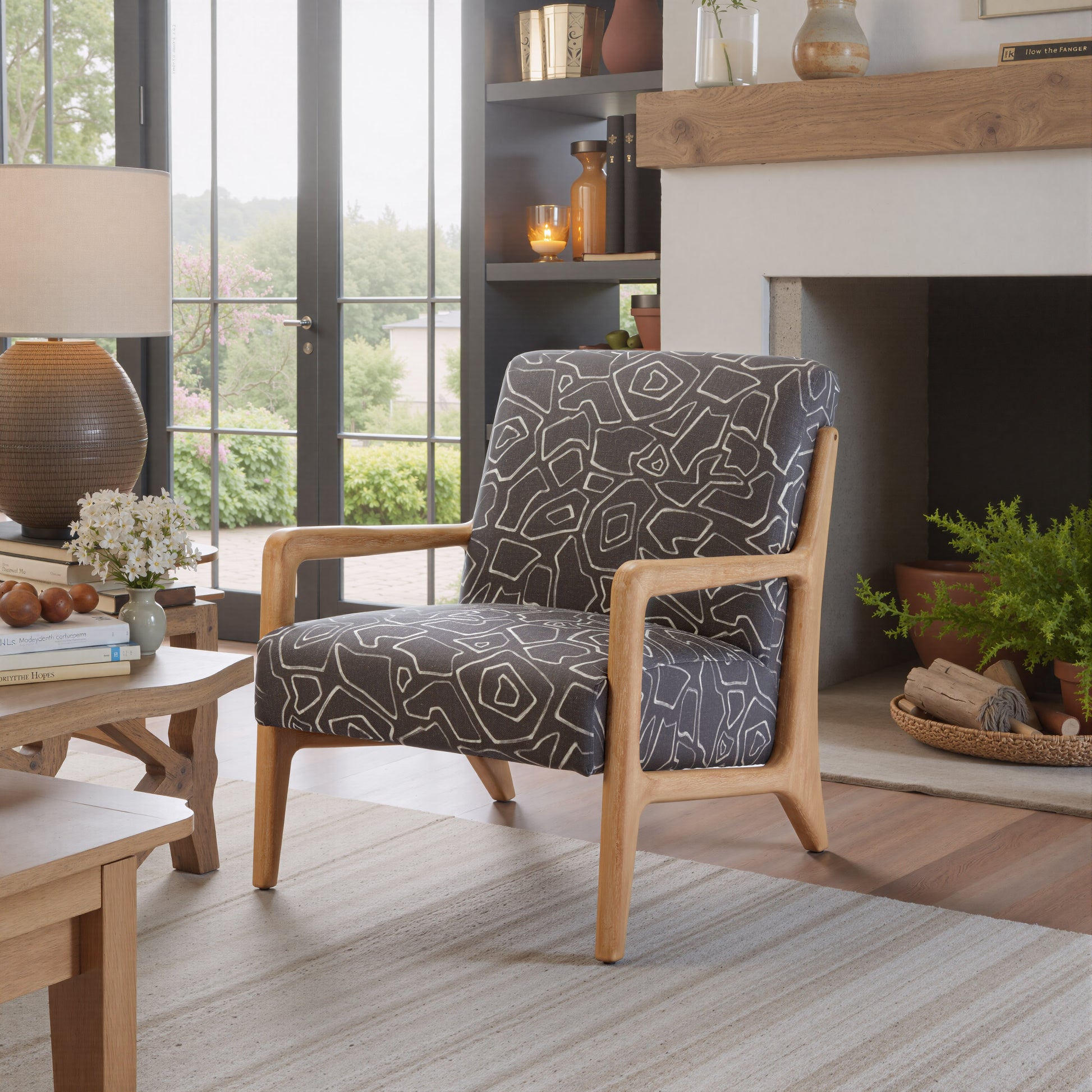 Runa Accent Chair Gray & Natural - Elite Maison