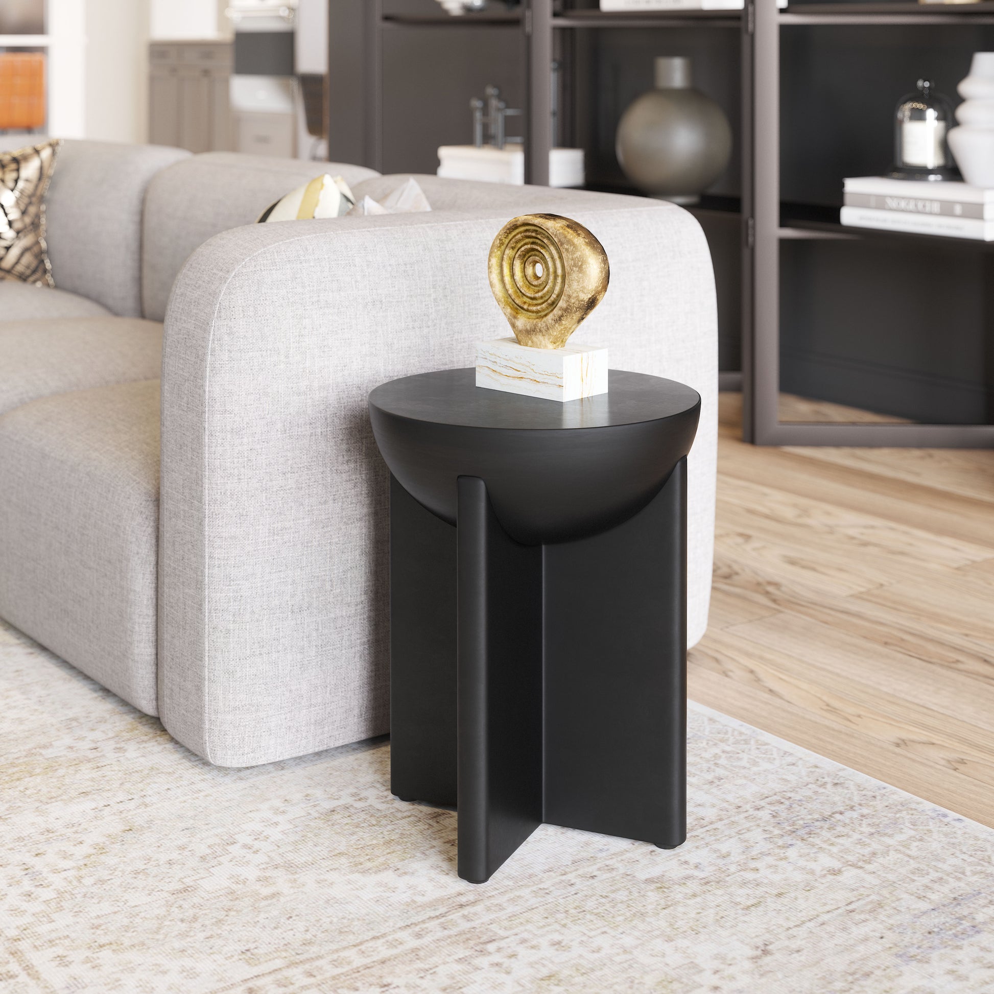 Tume Side Table Black - Elite Maison
