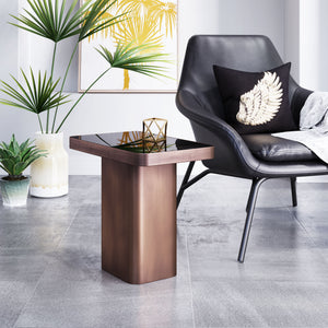 Marcos Side Table Black & Antique Bronze - Elite Maison