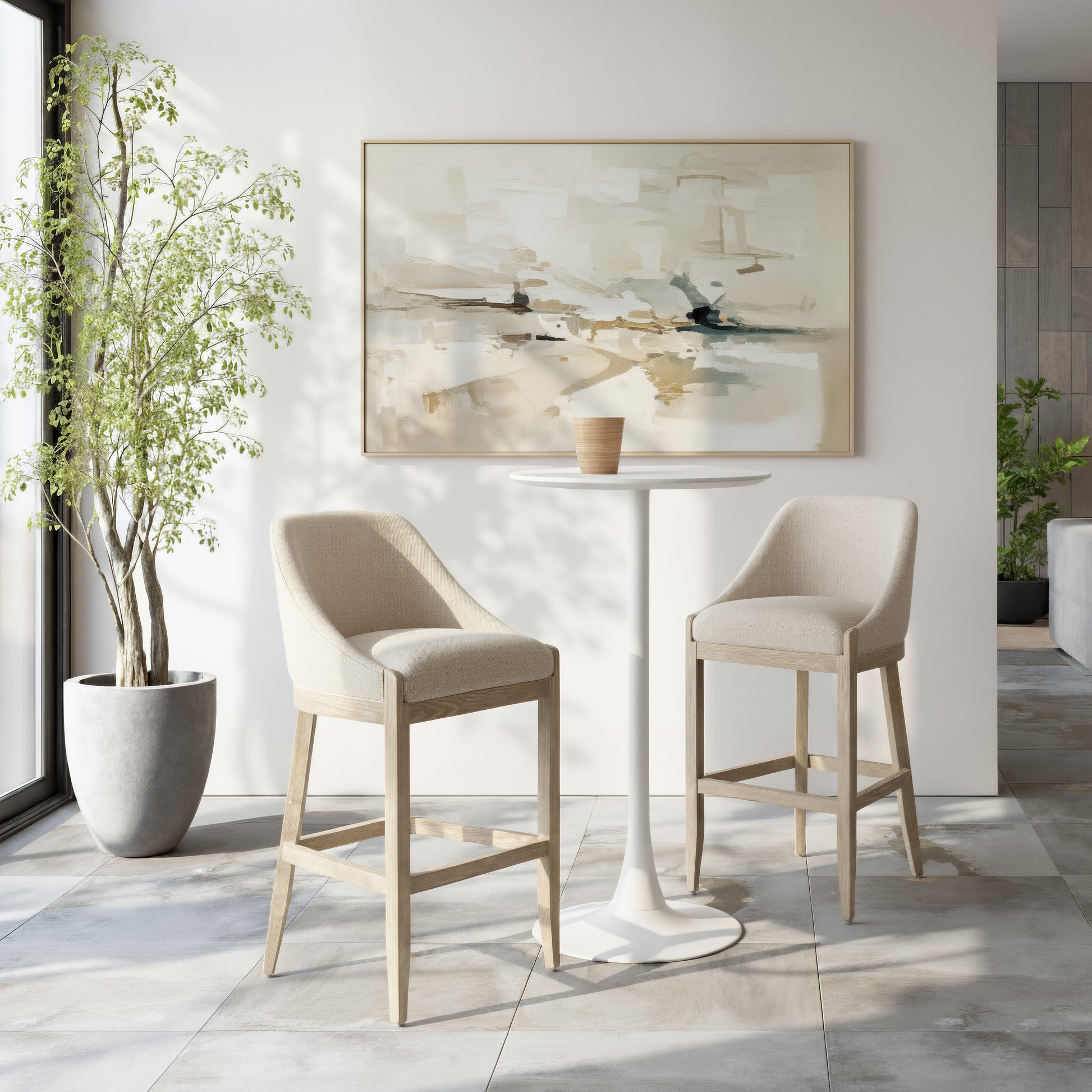 Calmo Barstool Beige - Elite Maison