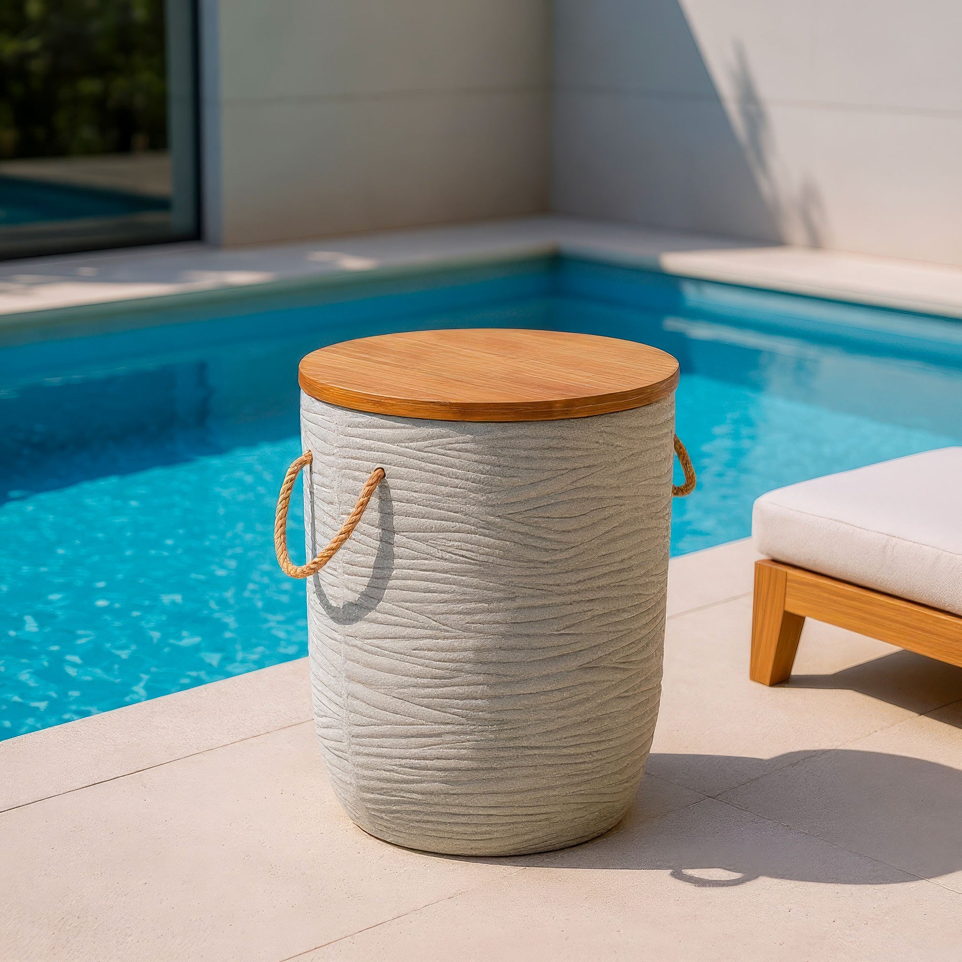 Biban Side Table Natural & Gray