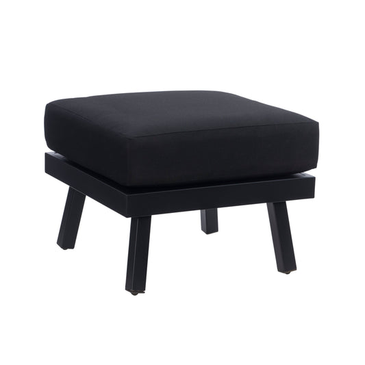 Alora Aluminum Black Ottoman