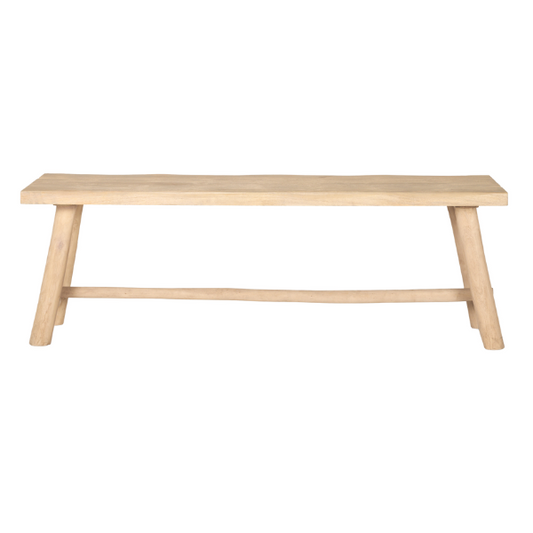 Sekou Light Brown Wooden Craftsman Bench - Elite Maison