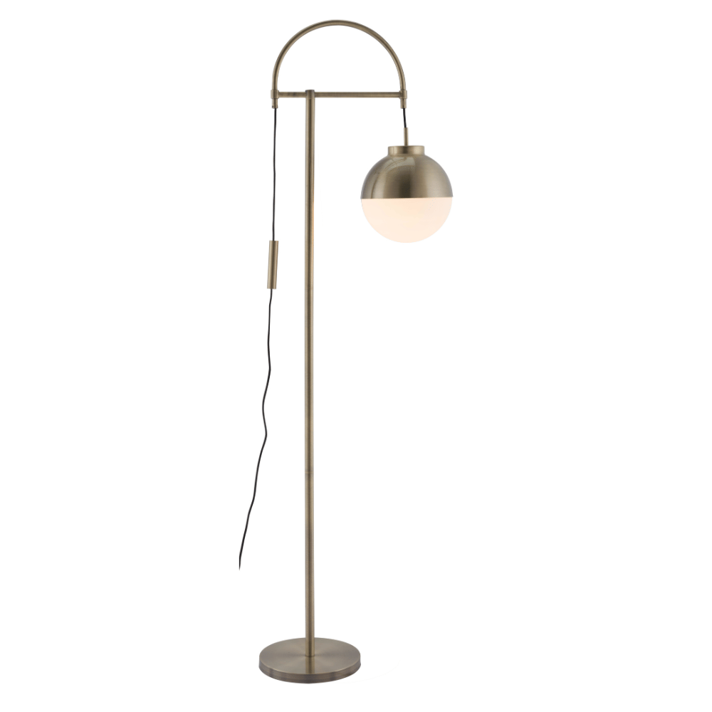 Waterloo Floor Lamp White & Bronze - Elite Maison