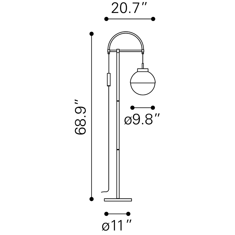 Waterloo Floor Lamp White & Bronze - Elite Maison