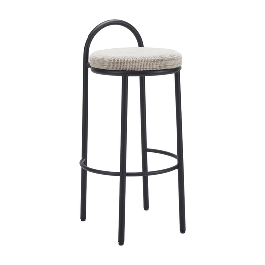 Beige tweed Sisal barstools by Zuo, featuring a modern design and sturdy construction, set of 2.