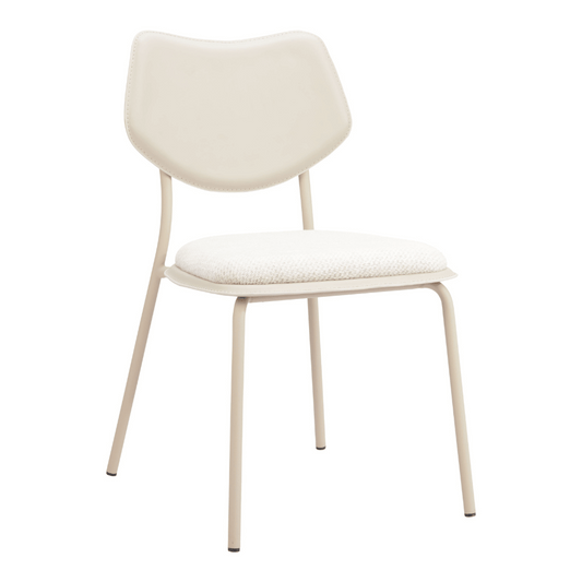 Set of 4 Zuo Zeal dining chairs featuring a modern design with plush seating and sleek metal legs.