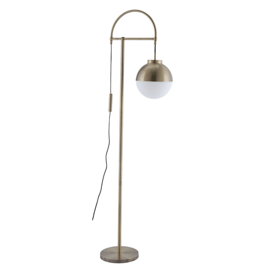 Waterloo Floor Lamp White & Bronze - Elite Maison