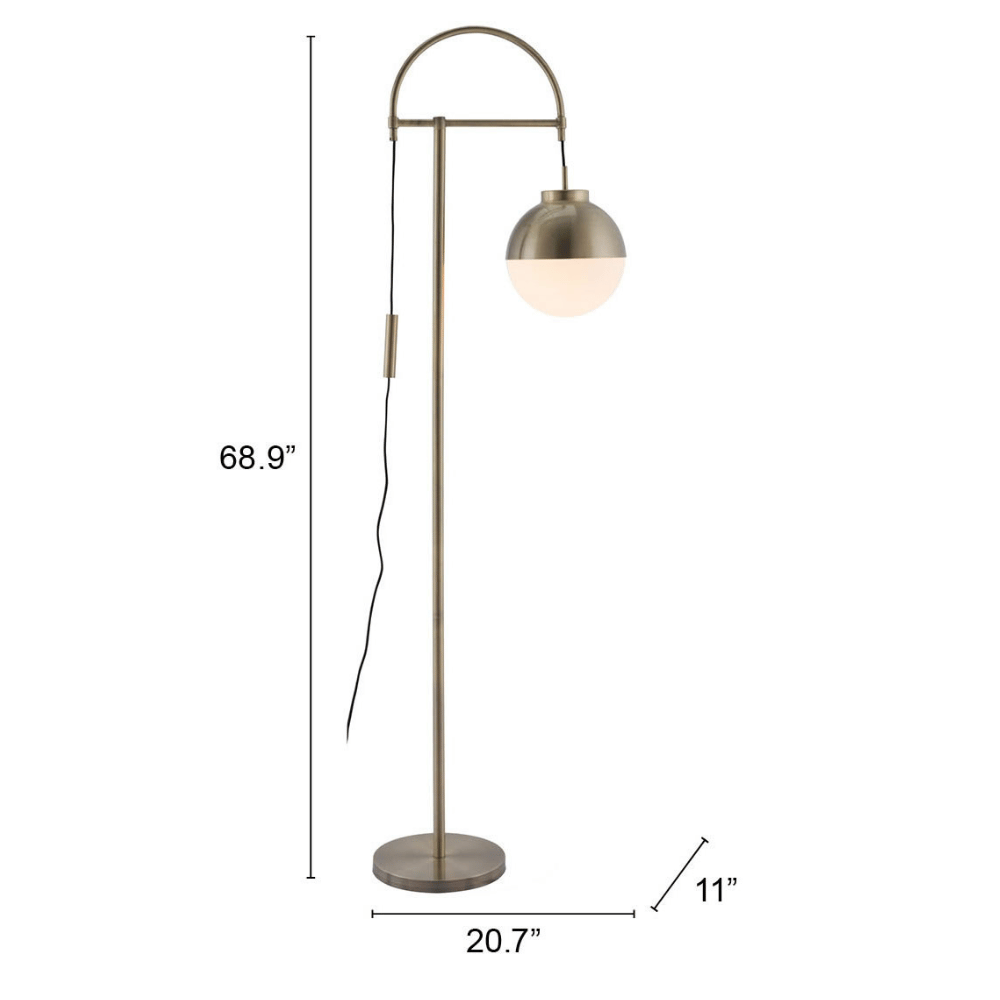 Waterloo Floor Lamp White & Bronze - Elite Maison
