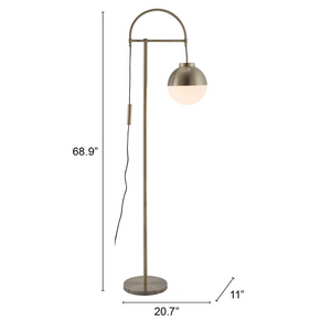 Waterloo Floor Lamp White & Bronze - Elite Maison