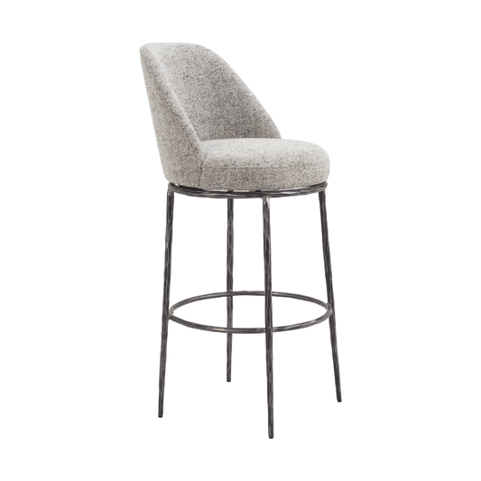 Gray Nordhavn swivel barstool by Zuo with a modern design and comfortable seat.
