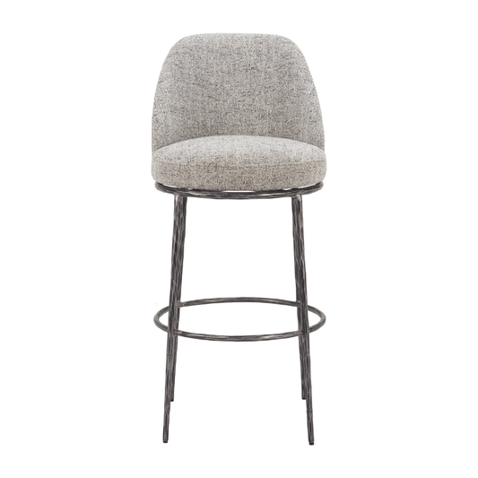 Gray Nordhavn swivel barstool by Zuo with a sleek design and comfortable seat, set against a neutral background.