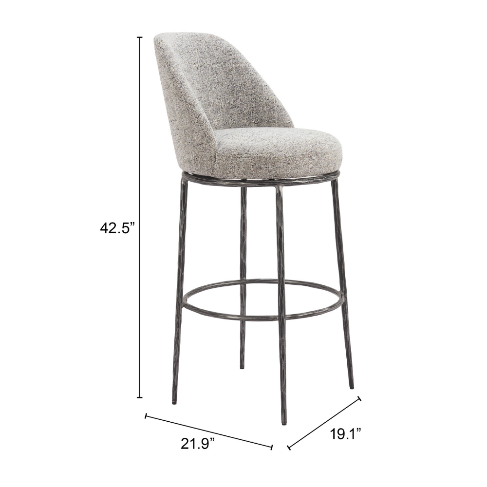 Nordhavn Swivel Barstool Gray