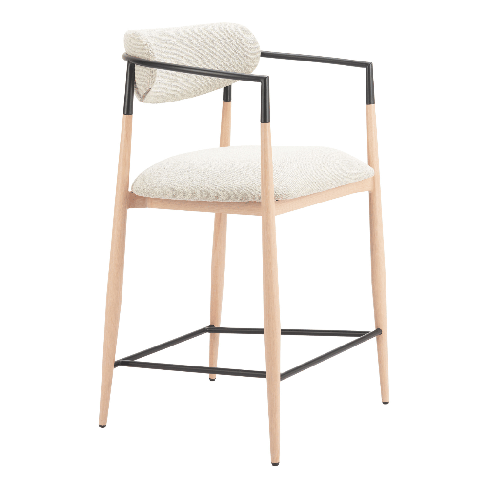 Equinox Counter Stool Oyster Gray & Natural - Elite Maison