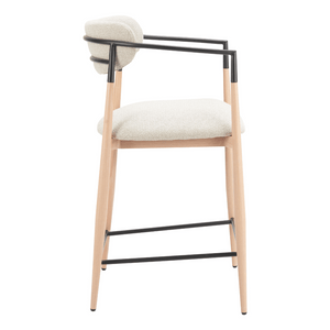 Equinox Counter Stool Oyster Gray & Natural - Elite Maison