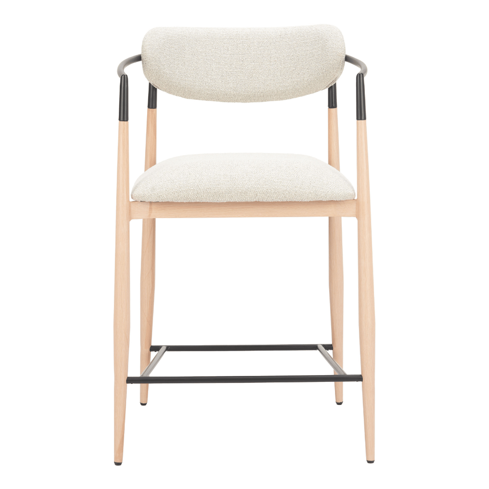 Equinox Counter Stool Oyster Gray & Natural - Elite Maison