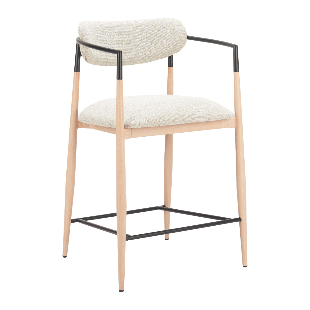 Equinox Counter Stool Oyster Gray & Natural - Elite Maison