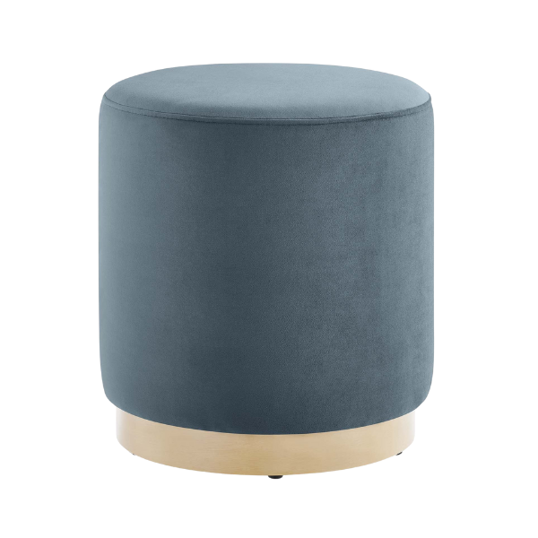 Tilden 16" Round Performance Velvet Upholstered Ottoman