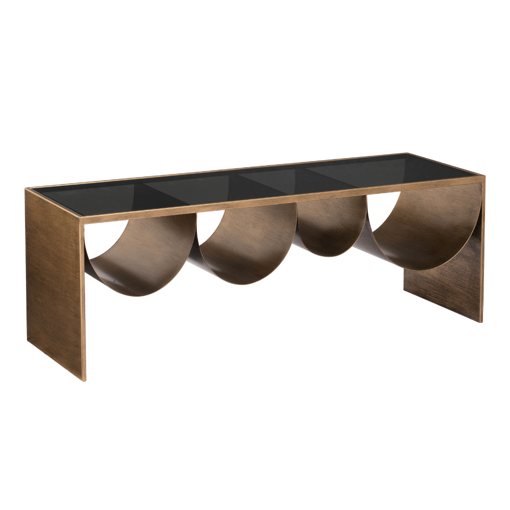 Reed Coffee Table Brass & Black - Elite Maison