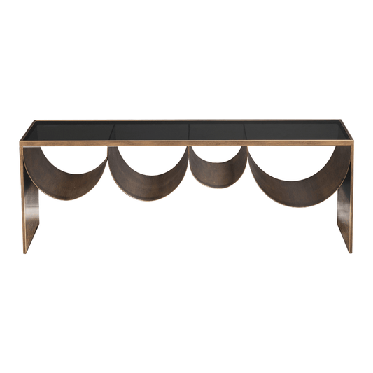 Reed Coffee Table Brass & Black - Elite Maison